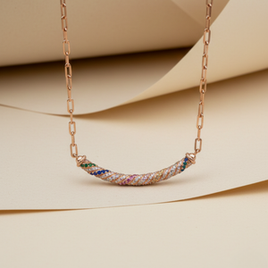 Rose Gold Multicolor Spiral Silver Pendant
