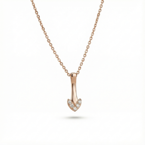 Arrow Heart Rose Gold Pendant