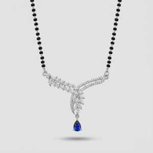 Blue Drop Silver Mangalsutra
