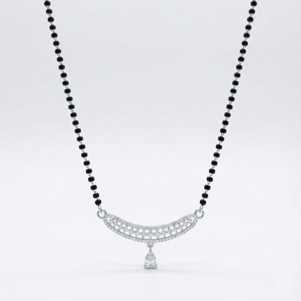 Classic Curve Drop Silver Mangalsutra