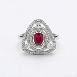 Crimson Lattice Women’s Ring