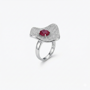 Crimson Stillness Women’s Ring