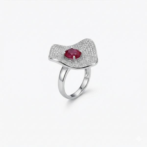 Crimson Stillness Women’s Ring