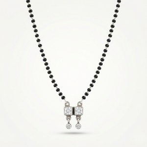 Dual Square Silver Mangalsutra
