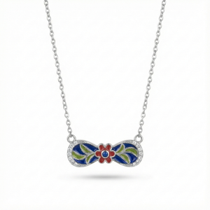 Floral Infinity Silver Pendant