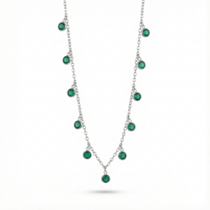 Green Gem Silver Pendant