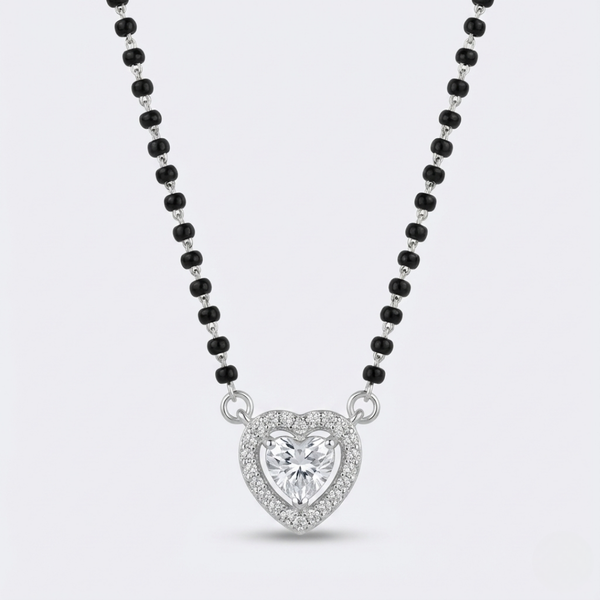 Heart Sparkle Silver Mangalsutra