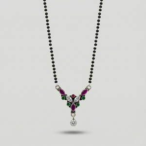 Leaf Stone Silver Mangalsutra