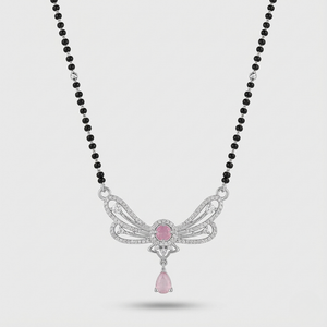 Pink Wing Silver Mangalsutra