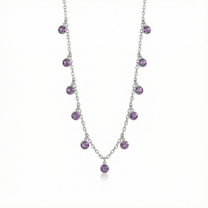 Purple Gems Silver Pendant