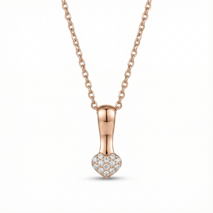 Rose Gold Heart Curve Silver Pendant