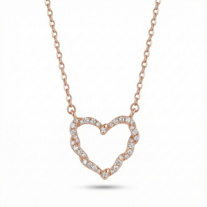 Rose Gold Open Heart Silver Pendant