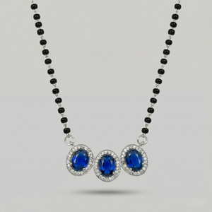 Triple Blue Stone Mangalsutra